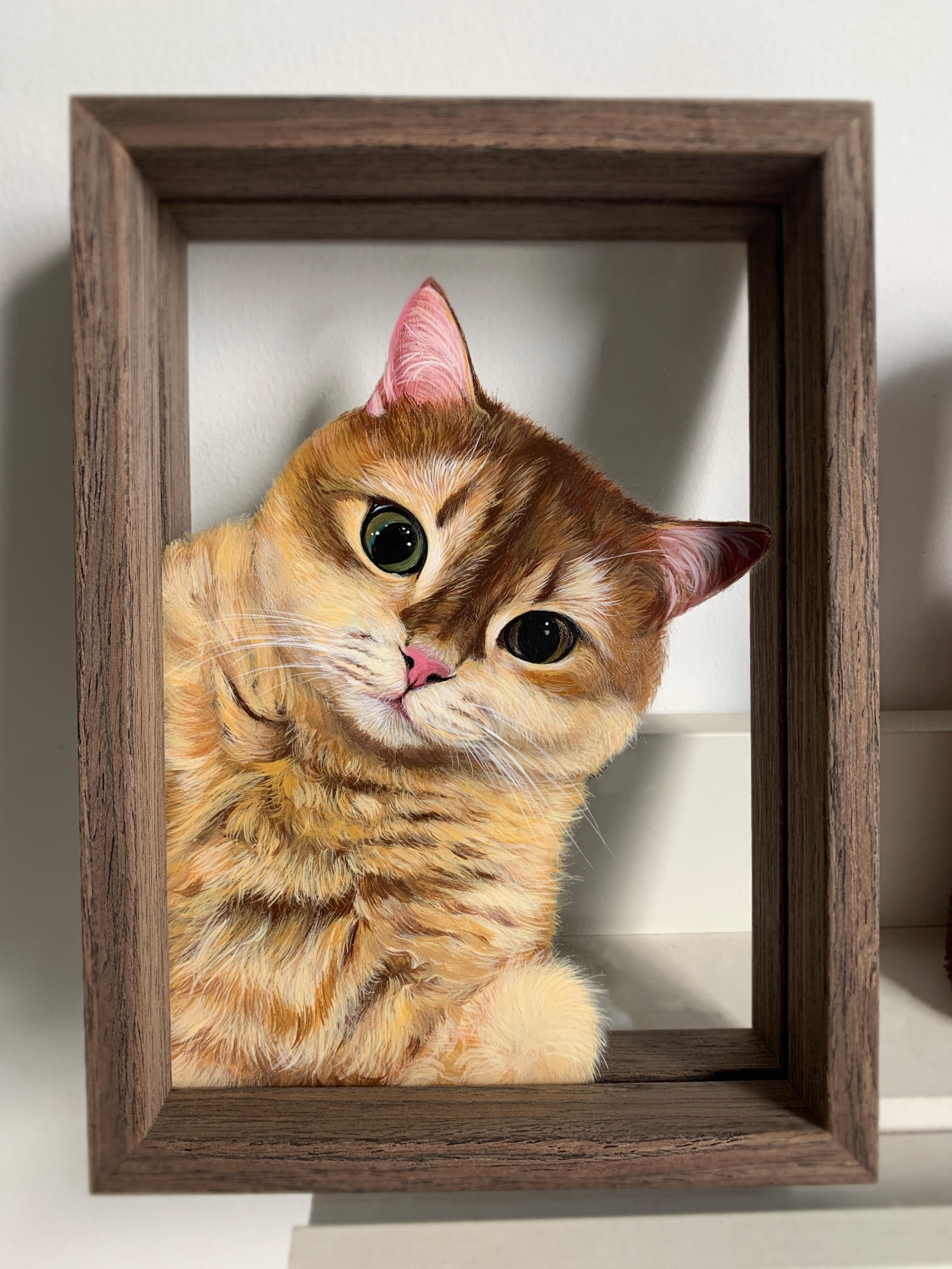 Hand-Painted Custom Pet Portrait on Glass