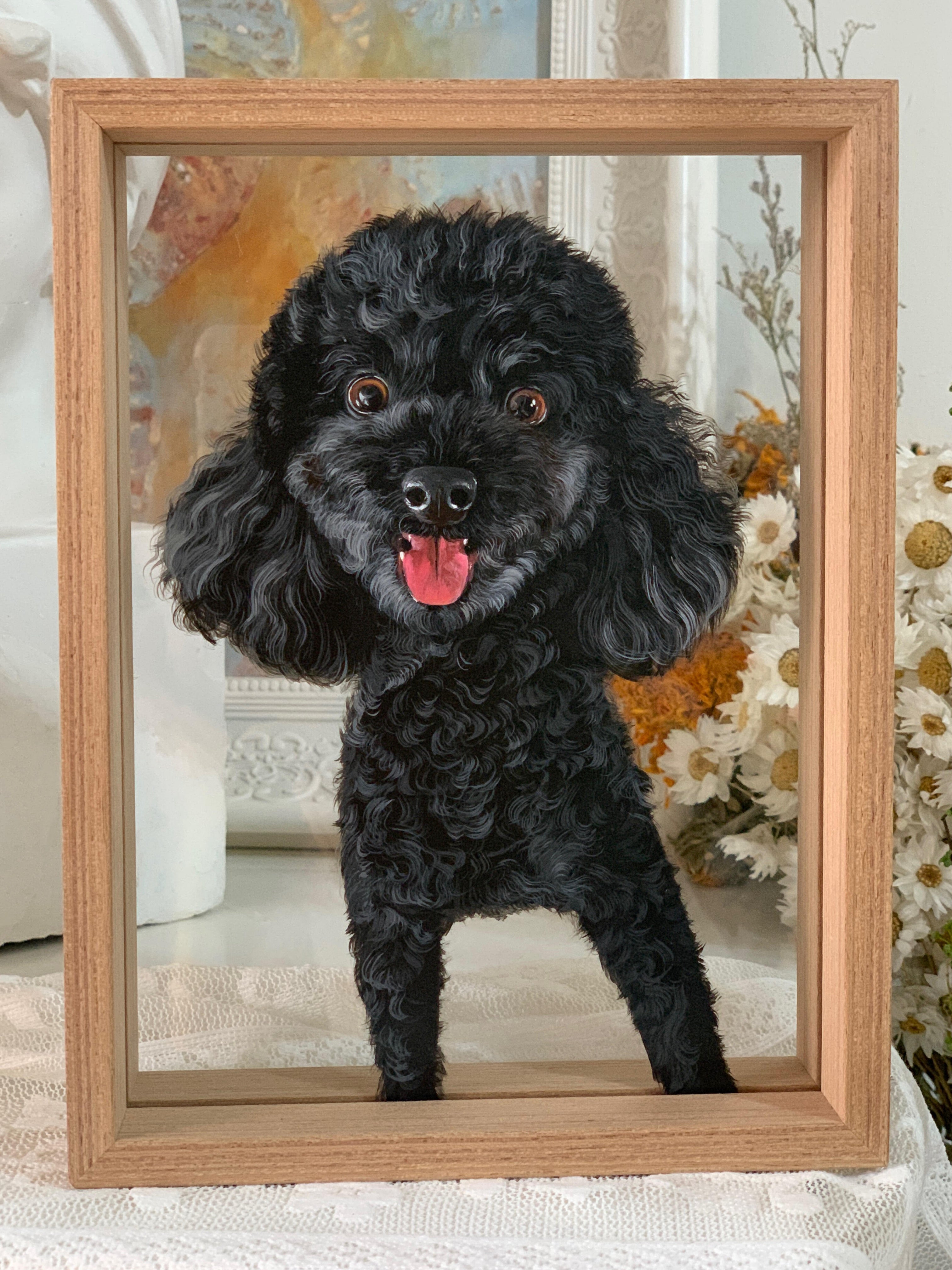 Hand-Painted Custom Pet Portrait on Glass