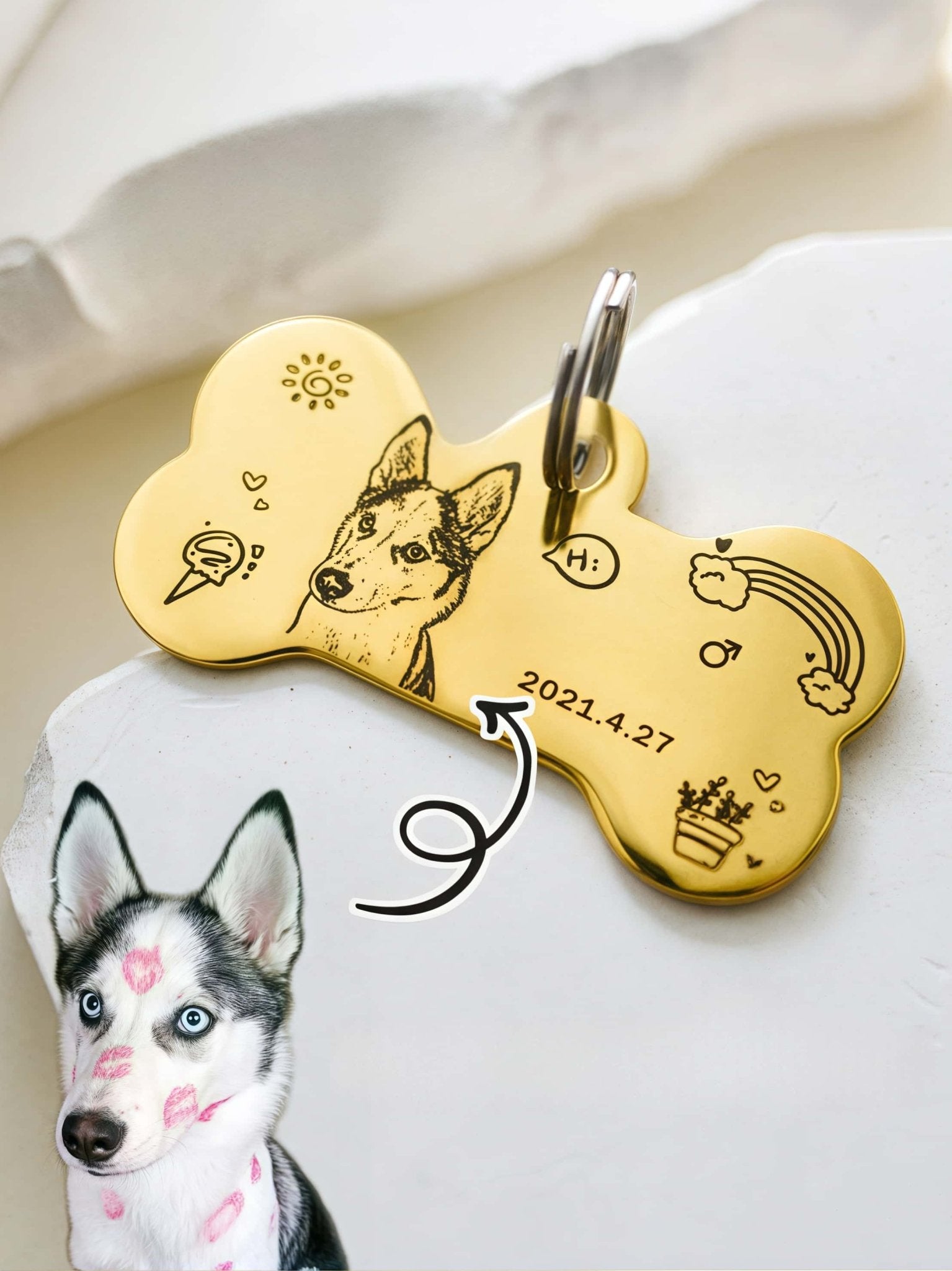 Custom Pet Tag - Classic Bone