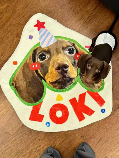 Personalized Pet Photo Art Irregular Shape Rug