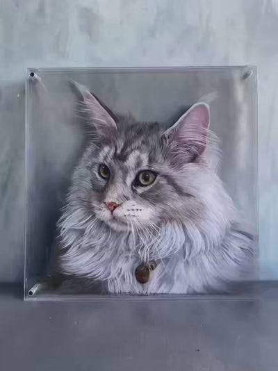 Hand-Drawn Custom 3D Layered Pet Portrait