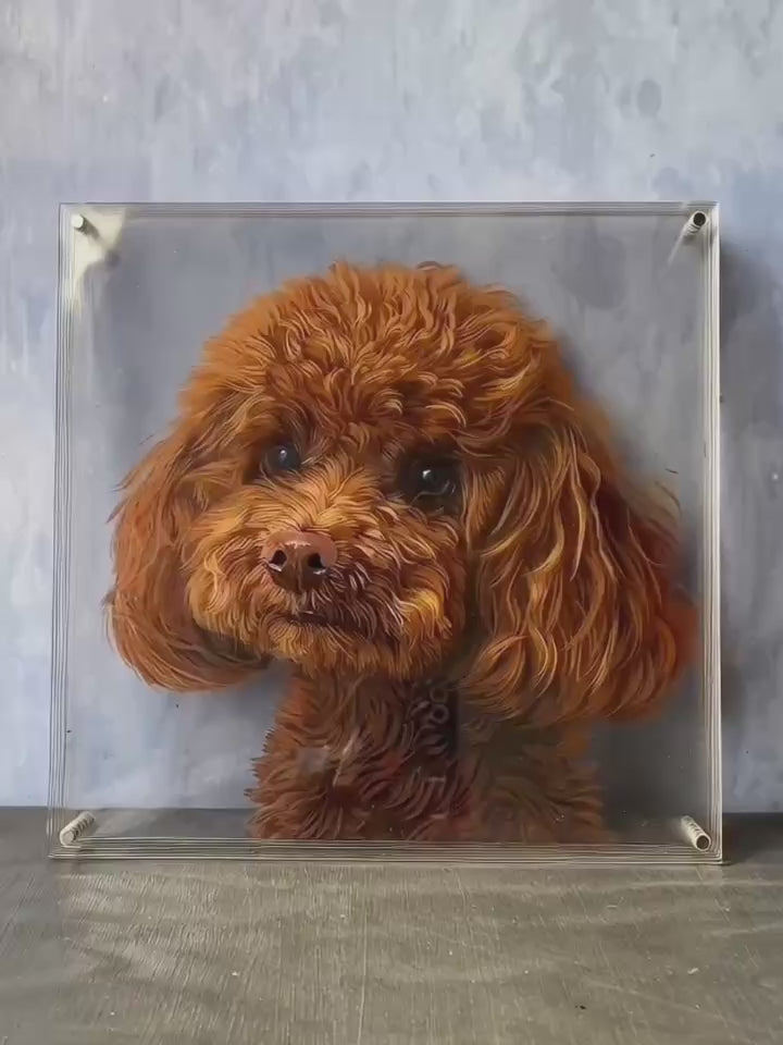 Hand-Drawn Custom 3D Layered Pet Portrait