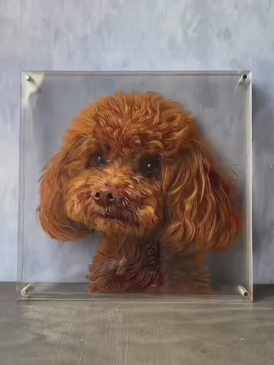 Hand-Drawn Custom 3D Layered Pet Portrait
