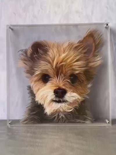 Hand-Drawn Custom 3D Layered Pet Portrait