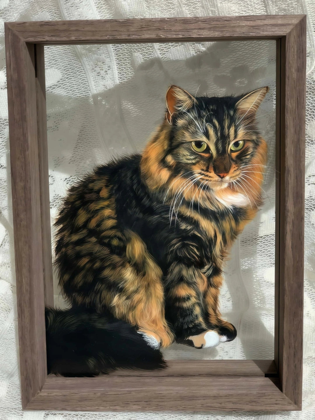 Hand-Painted Custom Pet Portrait on Glass